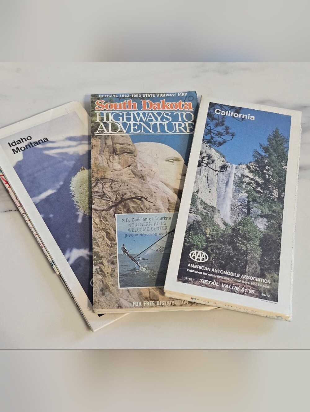 Vintage AAA Road Map Bundle - California, Idaho / Montana & South Dakota States